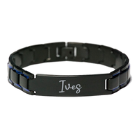 Load image into Gallery viewer, Ives Bracelet Personalized for Men Custom Name Engraved Jewelry for Boys Men Him Birthday Christmas Adjustable Link Bracelet – front view
