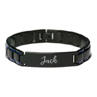 Load image into Gallery viewer, Jack Bracelet Personalized for Men Custom Name Engraved Jewelry for Boys Men Him Birthday Christmas Adjustable Link Bracelet – front view
