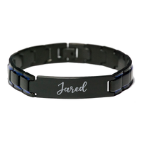 Load image into Gallery viewer, Jared Bracelet Personalized for Men Custom Name Engraved Jewelry for Boys Men Him Birthday Christmas Adjustable Link Bracelet – front view
