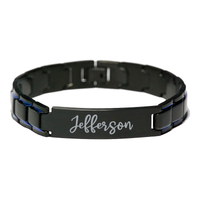 Load image into Gallery viewer, Jefferson Bracelet Personalized for Men Custom Name Engraved Jewelry for Boys Men Him Birthday Christmas Adjustable Link Bracelet – front view
