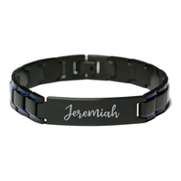 Load image into Gallery viewer, Jeremiah Bracelet Personalized for Men Custom Name Engraved Jewelry for Boys Men Him Birthday Christmas Adjustable Link Bracelet – front view
