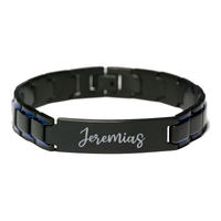 Load image into Gallery viewer, Jeremias Bracelet Personalized for Men Custom Name Engraved Jewelry for Boys Men Him Birthday Christmas Adjustable Link Bracelet – front view
