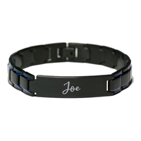 Load image into Gallery viewer, Joe Bracelet Personalized for Men Custom Name Engraved Jewelry for Boys Men Him Birthday Christmas Adjustable Link Bracelet – front view
