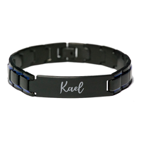 Load image into Gallery viewer, Kael Bracelet Personalized for Men Custom Name Engraved Jewelry for Boys Men Him Birthday Christmas Adjustable Link Bracelet – front view
