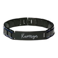 Load image into Gallery viewer, Kamryn Bracelet Personalized for Men Custom Name Engraved Jewelry for Boys Men Him Birthday Christmas Adjustable Link Bracelet – front view
