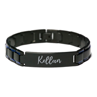 Load image into Gallery viewer, Kellan Bracelet Personalized for Men Custom Name Engraved Jewelry for Boys Men Him Birthday Christmas Adjustable Link Bracelet – front view
