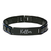 Load image into Gallery viewer, Kellen Bracelet Personalized for Men Custom Name Engraved Jewelry for Boys Men Him Birthday Christmas Adjustable Link Bracelet – front view
