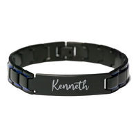Load image into Gallery viewer, Kenneth Bracelet Personalized for Men Custom Name Engraved Jewelry for Boys Men Him Birthday Christmas Adjustable Link Bracelet – front view
