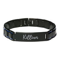 Load image into Gallery viewer, Killian Bracelet Personalized for Men Custom Name Engraved Jewelry for Boys Men Him Birthday Christmas Adjustable Link Bracelet – front view
