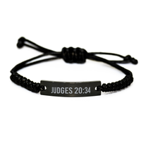 Load image into Gallery viewer, Judges 20 34 Bracelet Judges 20:34 Gift Bible Verse Scripture Stainless Steel Bracelet – front view
