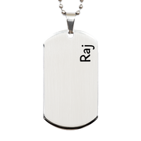 Load image into Gallery viewer, Raj Gifts Personalized Dog Tag Necklace for Men – front view
