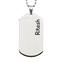 Load image into Gallery viewer, Ritesh Gifts Personalized Dog Tag Necklace for Men – front view
