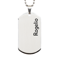 Load image into Gallery viewer, Rogelio Gifts Personalized Dog Tag Necklace for Men – front view
