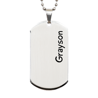 Load image into Gallery viewer, Grayson Gifts Personalized Dog Tag Necklace for Men – front view
