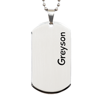 Load image into Gallery viewer, Greyson Gifts Personalized Dog Tag Necklace for Men – front view
