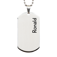 Load image into Gallery viewer, Ronald Gifts Personalized Dog Tag Necklace for Men – front view
