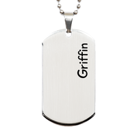 Load image into Gallery viewer, Griffin Gifts Personalized Dog Tag Necklace for Men – front view
