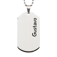 Load image into Gallery viewer, Gustavo Gifts Personalized Dog Tag Necklace for Men – front view
