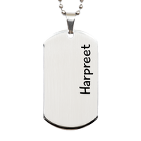 Load image into Gallery viewer, Harpreet Gifts Personalized Dog Tag Necklace for Men – front view
