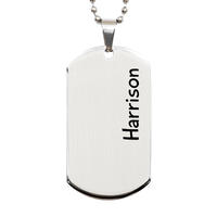 Load image into Gallery viewer, Harrison Gifts Personalized Dog Tag Necklace for Men – front view
