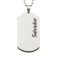 Load image into Gallery viewer, Salvador Gifts Personalized Dog Tag Necklace for Men – front view
