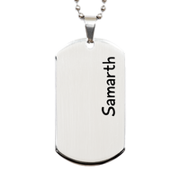 Load image into Gallery viewer, Samarth Gifts Personalized Dog Tag Necklace for Men – front view

