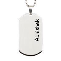 Load image into Gallery viewer, Abhishek Gifts - Personalized Dog Tag Necklace for Men – front view
