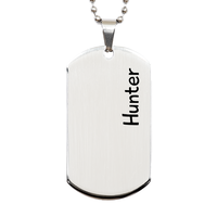 Load image into Gallery viewer, Hunter Gifts Personalized Dog Tag Necklace for Men – front view
