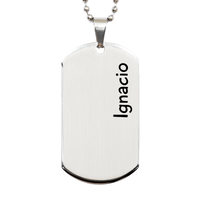 Load image into Gallery viewer, Ignacio Gifts Personalized Dog Tag Necklace for Men – front view
