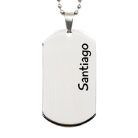 Load image into Gallery viewer, Santiago Gifts Personalized Dog Tag Necklace for Men – front view
