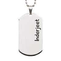 Load image into Gallery viewer, Inderjeet Gifts Personalized Dog Tag Necklace for Men – front view
