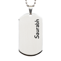 Load image into Gallery viewer, Saurabh Gifts Personalized Dog Tag Necklace for Men – front view

