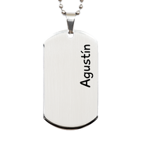 Load image into Gallery viewer, Agustín Gifts - Personalized Dog Tag Necklace for Men – front view
