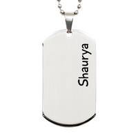 Load image into Gallery viewer, Shaurya Gifts Personalized Dog Tag Necklace for Men – front view
