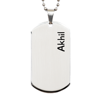 Load image into Gallery viewer, Akhil Gifts - Personalized Dog Tag Necklace for Men – front view
