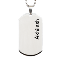 Load image into Gallery viewer, Akhilesh Gifts - Personalized Dog Tag Necklace for Men – front view
