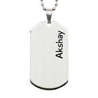 Load image into Gallery viewer, Akshay Gifts - Personalized Dog Tag Necklace for Men – front view
