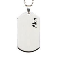 Load image into Gallery viewer, Alan Gifts - Personalized Dog Tag Necklace for Men – front view

