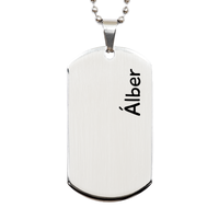 Load image into Gallery viewer, Alber Gifts - Personalized Dog Tag Necklace for Men – front view

