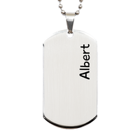 Load image into Gallery viewer, Albert Gifts - Personalized Dog Tag Necklace for Men – front view

