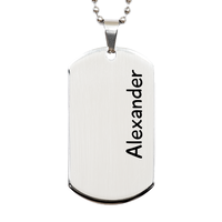 Load image into Gallery viewer, Alexander Gifts - Personalized Dog Tag Necklace for Men – front view
