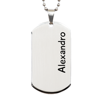 Load image into Gallery viewer, Alexandro Gifts - Personalized Dog Tag Necklace for Men – front view
