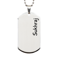 Load image into Gallery viewer, Sukhraj Gifts Personalized Dog Tag Necklace for Men – front view
