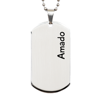 Load image into Gallery viewer, Amado Gifts - Personalized Dog Tag Necklace for Men – front view
