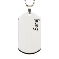Load image into Gallery viewer, Suraj Gifts Personalized Dog Tag Necklace for Men – front view
