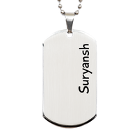 Load image into Gallery viewer, Suryansh Gifts Personalized Dog Tag Necklace for Men – front view
