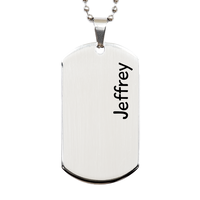 Load image into Gallery viewer, Jeffrey Gifts Personalized Dog Tag Necklace for Men – front view
