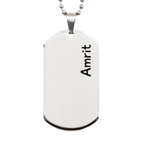 Load image into Gallery viewer, Amrit Gifts - Personalized Dog Tag Necklace for Men – front view
