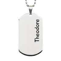 Load image into Gallery viewer, Theodore Gifts Personalized Dog Tag Necklace for Men – front view
