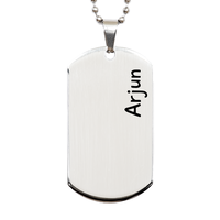 Load image into Gallery viewer, Arjun Gifts - Personalized Dog Tag Necklace for Men – front view
